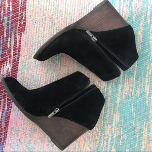 Lucky Brand Black Wedge Booties Size 8.5